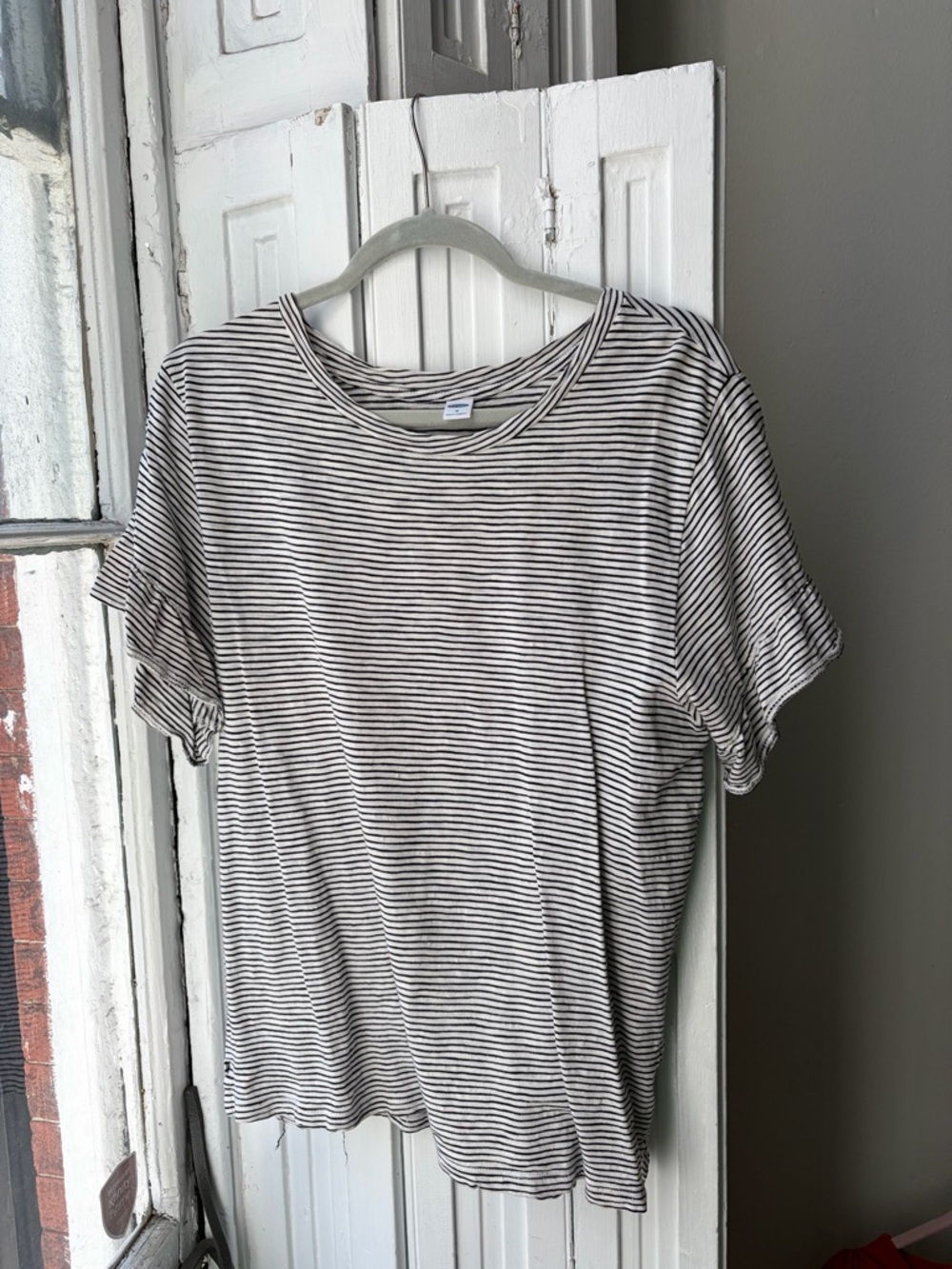 Old Navy Black and White Striped Tee